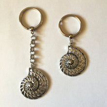 Load image into Gallery viewer, Ammonite Fossil Keychain, Backpack or Purse Charm, Zipper Pull