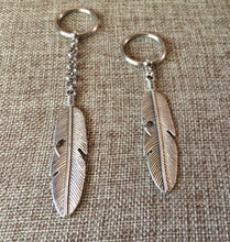 Load image into Gallery viewer, Feather Keychain, Backpack or Purse Charm, Zipper Pull, Mens Accessories