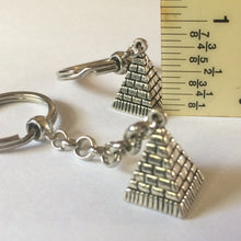 Load image into Gallery viewer, Pyramid Keychain Key Ring or Zipper Pull, Egyptian Backpack or Purse Charm