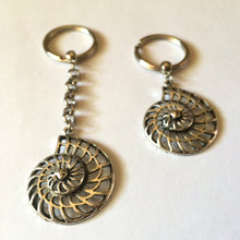 Load image into Gallery viewer, Ammonite Fossil Keychain, Backpack or Purse Charm, Zipper Pull