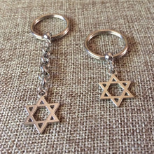 Load image into Gallery viewer, Star of David Keychain, Jewish Religious Iconography