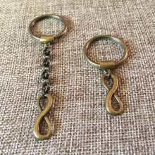 Load image into Gallery viewer, Bronze Infinity Keychain Key Ring or Zipper Pull - Eight Keychain - Anniversary Gifts