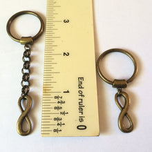 Load image into Gallery viewer, Bronze Infinity Keychain Key Ring or Zipper Pull - Eight Keychain - Anniversary Gifts