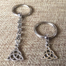Load image into Gallery viewer, Silver Celtic Knot Triquetra Keychain or Zipper Pull - Mens Keychains
