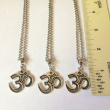 Load image into Gallery viewer, Silver Ohm Necklace - Ohm Pendant on Rolo Chain - Yoga Jewelry
