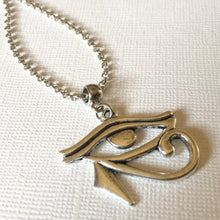 Load image into Gallery viewer, Silver Eye of Horus Charm Necklace - Eye of Ra Pendant - Egyptian Jewelry
