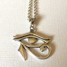 Load image into Gallery viewer, Silver Eye of Horus Charm Necklace - Eye of Ra Pendant - Egyptian Jewelry