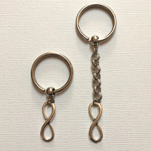 Load image into Gallery viewer, Silver Infinity Keychain Key Ring or Zipper Pull, Eight Keychain, Anniversary Gifts