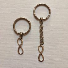 Load image into Gallery viewer, Silver Infinity Keychain Key Ring or Zipper Pull, Eight Keychain, Anniversary Gifts