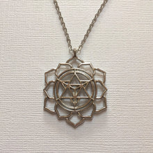 Load image into Gallery viewer, Merkaba Necklace, Silver Thin Cable Chain, Yoga Meditation Reiki Jewelry