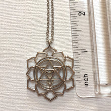 Load image into Gallery viewer, Merkaba Necklace, Silver Thin Cable Chain, Yoga Meditation Reiki Jewelry