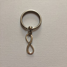 Load image into Gallery viewer, Silver Infinity Keychain Key Ring or Zipper Pull, Eight Keychain, Anniversary Gifts