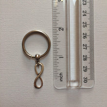 Load image into Gallery viewer, Silver Infinity Keychain Key Ring or Zipper Pull, Eight Keychain, Anniversary Gifts