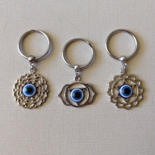 Load image into Gallery viewer, Evil Eye Chakra Keychain - Crown, Third Eye or Sacral Root Chakra Keychains