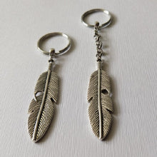 Load image into Gallery viewer, Feather Keychain, Backpack or Purse Charm, Zipper Pull, Mens Accessories