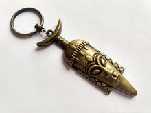 Load image into Gallery viewer, Tribal Mask Keychain, Mens Backpack Charm or Zipper Pull