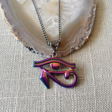 Load image into Gallery viewer, Electroplated Eye of Horus Necklace - Eye of Ra Pendant - Egyptian Jewelry