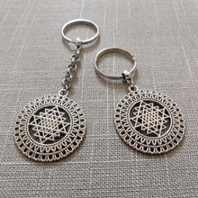 Load image into Gallery viewer, Sri Yanta Keychain, Yoga Zen Reiki Spiritual Meditation Keychain, Sacred Geometry