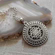 Load image into Gallery viewer, Sri Yanta Meditation Necklace on Rolo Chain - Yoga Jewelry