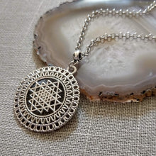 Load image into Gallery viewer, Sri Yanta Meditation Necklace on Rolo Chain - Yoga Jewelry