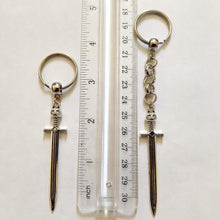 Load image into Gallery viewer, Cat Sword Keychain - Silver Sword with Cat Head Hilt