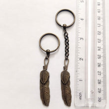 Load image into Gallery viewer, Bronze Feather Keychain or Zipper Pull - Mens Keychains
