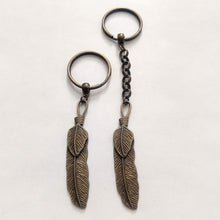 Load image into Gallery viewer, Bronze Feather Keychain or Zipper Pull - Mens Keychains