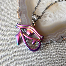 Load image into Gallery viewer, Electroplated Eye of Horus Necklace - Eye of Ra Pendant - Egyptian Jewelry