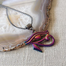 Load image into Gallery viewer, Electroplated Eye of Horus Necklace - Eye of Ra Pendant - Egyptian Jewelry