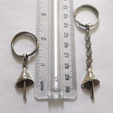 Load image into Gallery viewer, Magic Mushroom Keychain, Key Ring Fob Lanyard, Zipper Pull, Purse or Backpack Charm