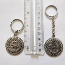 Load image into Gallery viewer, Sri Yanta Keychain, Yoga Zen Reiki Spiritual Meditation Keychain, Sacred Geometry
