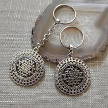 Load image into Gallery viewer, Sri Yanta Keychain, Yoga Zen Reiki Spiritual Meditation Keychain, Sacred Geometry