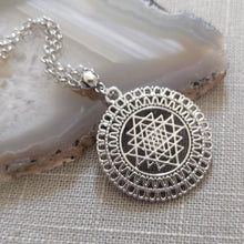 Load image into Gallery viewer, Sri Yanta Meditation Necklace on Rolo Chain - Yoga Jewelry