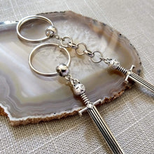 Load image into Gallery viewer, Cat Sword Keychain - Silver Sword with Cat Head Hilt