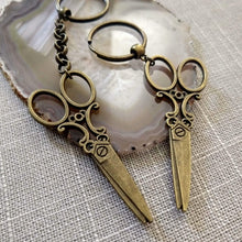 Load image into Gallery viewer, Beautician Scissors Keychain, Key Ring Fob Lanyard, Zipper Pull, Backpack or Purse Charms