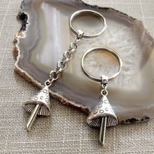 Load image into Gallery viewer, Magic Mushroom Keychain, Key Ring Fob Lanyard, Zipper Pull, Purse or Backpack Charm