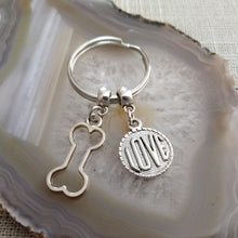 Load image into Gallery viewer, Dog Bone Love Keychain - Gifts For Dog Lovers - Zipper Pull Backpack Purse Charm