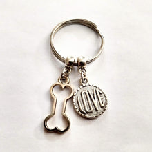 Load image into Gallery viewer, Dog Bone Love Keychain - Gifts For Dog Lovers - Zipper Pull Backpack Purse Charm