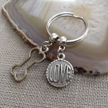 Load image into Gallery viewer, Dog Bone Love Keychain - Gifts For Dog Lovers - Zipper Pull Backpack Purse Charm