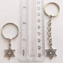 Load image into Gallery viewer, Star of David Keychain, Jewish Backpack or Purse Charms, Zipper Pulls