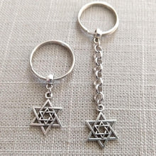 Load image into Gallery viewer, Star of David Keychain, Jewish Backpack or Purse Charms, Zipper Pulls