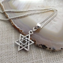 Load image into Gallery viewer, Star of David Necklace - Jewish Pendant on Thin Silver Chain