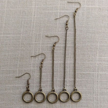 Load image into Gallery viewer, Minimalist Ring Earrings - Dangle Drop Chain Earrings in Your Choice of Five Lengths