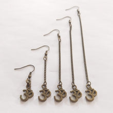 Load image into Gallery viewer, Ohm Aum Earrings - Dangle Drop Chain Earrings in Your Choice of Five Lengths