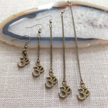 Load image into Gallery viewer, Ohm Aum Earrings - Dangle Drop Chain Earrings in Your Choice of Five Lengths