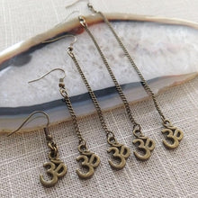 Load image into Gallery viewer, Ohm Aum Earrings - Dangle Drop Chain Earrings in Your Choice of Five Lengths