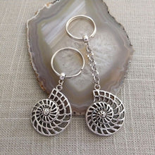 Load image into Gallery viewer, Ammonite Fossil Keychain, Backpack or Purse Charm, Zipper Pull