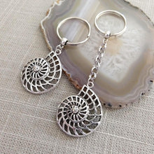 Load image into Gallery viewer, Ammonite Fossil Keychain, Backpack or Purse Charm, Zipper Pull
