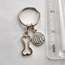 Load image into Gallery viewer, Dog Bone Love Keychain - Gifts For Dog Lovers - Zipper Pull Backpack Purse Charm