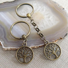 Load image into Gallery viewer, Tree of Life Keychain, Bronze Zipper Pull or Backpack Charm